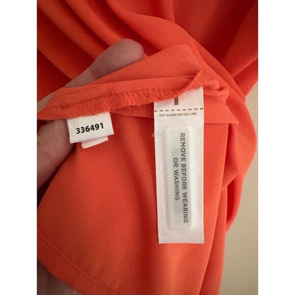 Ann Taylor LOFT Sleeveless V-Neck Tie Shoulder Top in Coral/Orange Size XS - Picture 8 of 11